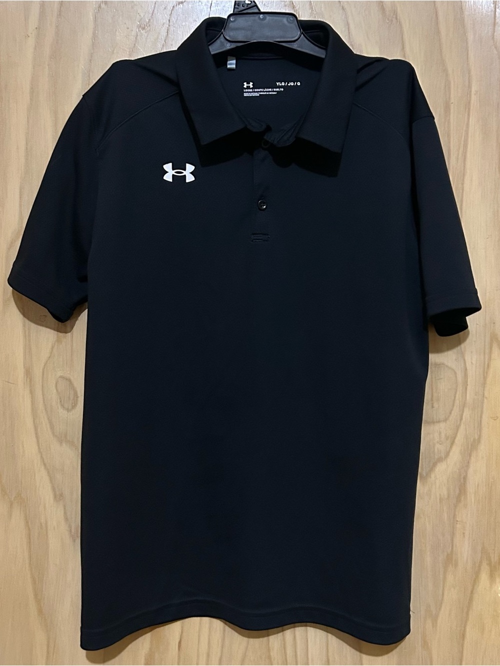 Under Armour Boy’s Tech Polo Black with White Logo